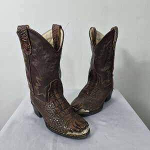 Kids Western Cowboy Boots Brown made in India Size 10.5